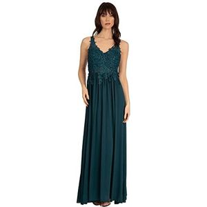 ApartFashion Dames APART avondjurk van chiffon, kant en mesh Special Occasion Dress, groene petrol, regular