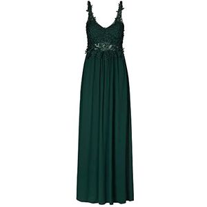 ApartFashion Dames APART avondjurk van chiffon, kant en mesh Special Occasion Dress, groene petrol, regular