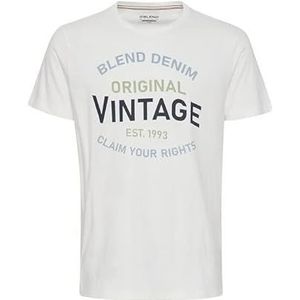 Blend Heren s/s T-shirt, 110602 / Snow White, XL, 110602/Sneeuwwit, XL