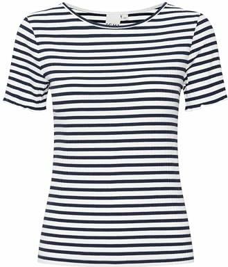 Shirt - Gestreept - Viscose - Ronde Hals - Normale Pasvorm - Kwartmouw