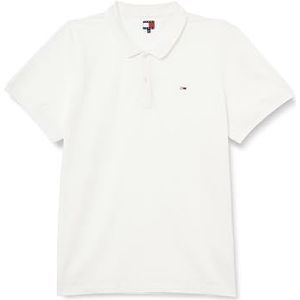 Tommy Jeans TJM Slim Placket Polo EXT DM0DM18312 S/S Polo, Wit (Ecru), L, Wit (Ecru), L