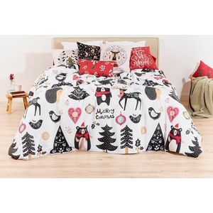 Belum Dekbedovertrek voor Kerstmis, 50% katoen, 50% polyester, dekbedovertrek met knopen, Lapland 18-150 (240 x 220)