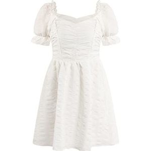 IZIA ZITHA dames off-shoulder mini-jurk 19323127-ZI01, WOLLWIT, S, Off-shoulder mini-jurk, S