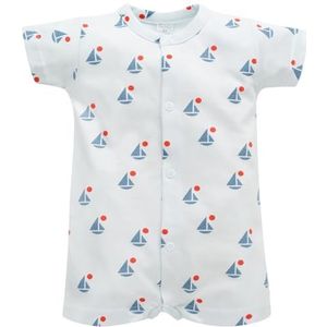 Pinokio Romper Buttoned Underwear voor jongens, Blue Sailboats Sailor, 56 cm