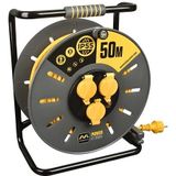 Masterplug Pro-XT Kabelhaspel, 50 m, verlengkabel, IP55, elektrisch, 3 geaarde stopcontacten, 3 x 1,5 mm²