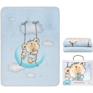 Interbaby Kinderdeken - babydeken winter voor wieg ""Osito Nube blauw"" · 110x140 cm · Knuffeldeken pluizige zachte deken baby voor kinderbed