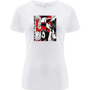ERT GROUP Origineel en officieel gelicentieerd door Looney Tunes White Dames T-shirt, Space Jam 018, eenzijdige print, maat XXS, Space Jam 018 Wit, XXS