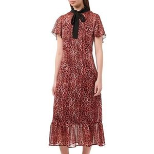 faina ZITHA Dames Midi-jurk met luipaardprint 19223977-ZI01, rood, S, Midi-jurk met luipaardprint, S