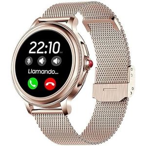 Cool Dover Smartwatch Metaal en Siliconen, Roze, voor Oproepen, Gezondheid, Sport, Extra Armband