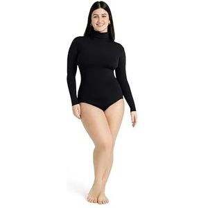 Capezio Dames turtleneck lange mouw leotard, Zwart, XS