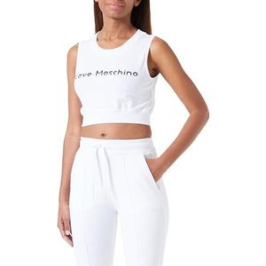 Love Moschino Dames Cropped TOP, optisch wit, 38, wit (optical white), 38