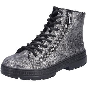 Rieker Dames N0031 veterlaarzen, zilver/platina, 36 EU, zilver platina, 36 EU