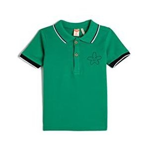 Koton Babyboy Polo T-shirt met korte mouwen, geborduurd detail, katoen, groen (750)