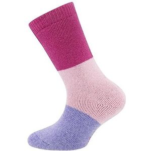 EWERS Thermo GOTS rubberlaarssokken voor kinderen, blokringel sokken, roze, 31-34