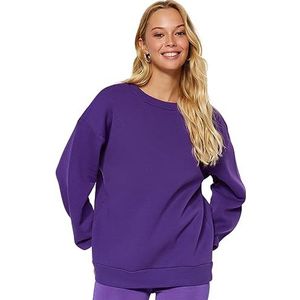 Trendyol Dames rechte lange mouwen plus size sweatshirts, lila, L Grote maten