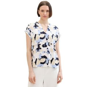 TOM TAILOR Damesblouse, 36396 - blauw organisch design, 34