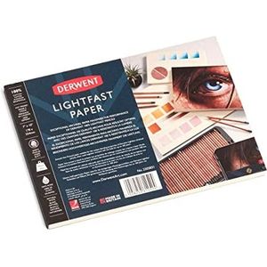 Derwent Lightfast Schetsblok 178 x 254 Millimeter, 300 gsm, 20 Vellen, Glad Heetgeperst Oppervlak, Zuurvrij, Ideaal voor Tekenen en Kleuren, Professionele Kwaliteit (2305831)