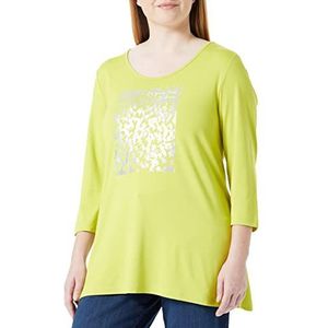 Samoon Dames 271012-26114 T-shirt, citronella patroon, 44, Citronella patroon, 44