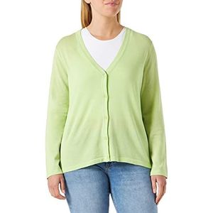 Gerry Weber Damescardigan van duurzaam materiaal, lange mouwen, gebreide cardigan, effen kleuren, Light Lime, 42