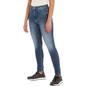 Calvin Klein Jeans Hoge taille Super Skinny Enkelbroek voor dames, Denim Donker, 36W
