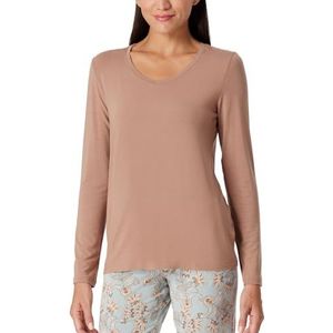 Schiesser Dames slaapshirt lange mouwen Modal-Mix + Relax Pyjamatop, Clay_180181, 44, Clay_180181, 44