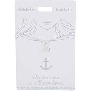 Depesche 4710-005 halsketting met een ankersymbool als hanger, verzilverd, variabel draagbaar in de lengte (42 cm + 5 cm), ideaal als cadeau of kleine attentie