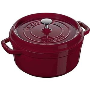 Staub 40502-294-0 Gietijzeren Braad/Cocotte, 24 cm, 3.8 L, Bordeauxrood