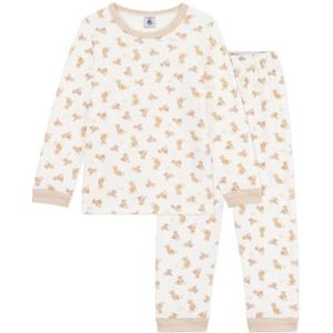 Petit Bateau Pyama kinderen van fluweel met luipaardprint, Milk/Multico, 24 Maanden