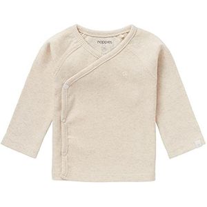 Noppies Overlap Ls Rib Nanyuki T-shirt voor baby's, uniseks, RAS1202 Oatmeal -P611, 62 cm