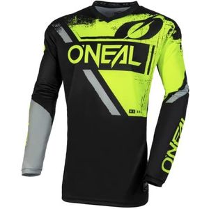 O'NEAL MX Enduro, motorcross-jersey, gevoerde elleboogbescherming, V-hals, ademend, Element Jersey Shocker voor volwassenen, zwart/neon-geel., XL