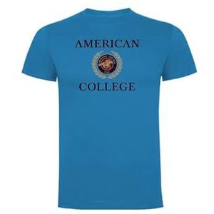 AMERICAN COLLEGE USA T-shirts sport ademende bedrukte kleding unisex kinderen jongens en meisjes casual model ACTSW7 Indigo XL, Indigo, XL