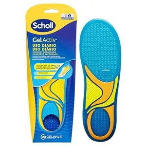 Scholl GelActiv Inlegzolen voor dagelijks gebruik voor heren, voor vrijetijdsschoenen, de hele dag comfort, met traagschuim demping en GelWave-technologie, maat 40-46,5