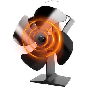 Tomersun ventilator voor haarden en (hout)kachels - geluidsarm, 4 rotorbladen, milieuvriendelijk