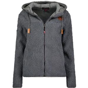 Geographical Norway Truble Lady Warme fleece voor dames, warme ritssluiting - jas herfst winter lente warm dames - lange mouwen trui bont zacht comfort outdoor (donkergrijs S), Donkergrijs, S