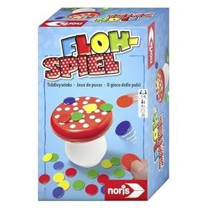 Noris 606144010 Vlooienspel, kinderspel, vanaf 4 jaar, klassiek behendigheidsspel, voor 1-4 spelers