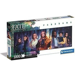 Clementoni - Fate The Winx Saga Panorama Saga-1000 stukjes volwassenen, panorama, puzzel Netflix-Made in Italy, meerkleurig, 39690