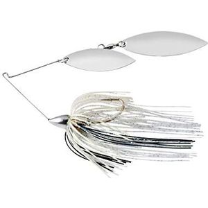 War Eagle Custom Lures Nickel Frame Double Willow Spinnerbait Silver Shiner Skirt 3/8 oz.