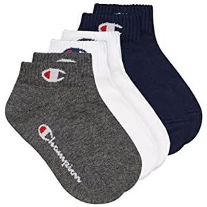Champion Core 3PP Quarter sokken voor volwassenen, uniseks, marineblauw, wit, lichtgrijs gemêleerd, 39-42 EU