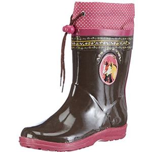 Pferdefreunde 130075, ongevoerde rubberen laarzen voor meisjes, halve schacht laarzen en laarzen, Bruin Braun Braun, 41 EU