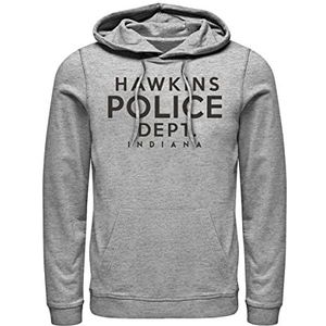 Stranger Things Hawkins Police Department Hoodie Hooded Sweatshirt, Heather Grey, XL, Heather Grey, XL