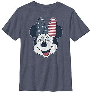 Disney American Bow T-shirt voor jongens, Marineblauw heide, S