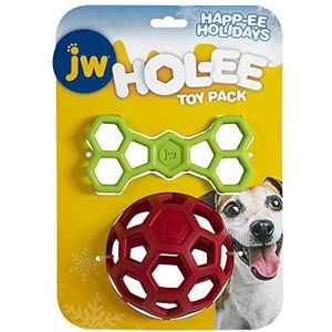 JW Hol-ee vakantie voor honden, traktatie bal hond speelgoed gooien speelgoed en trekspeelgoed - 2 stuks