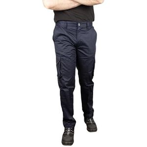 Security Line s Kronos Multifunctionele zakken voor heren, werkbroek/veiligheidsbroek met ritssluiting, YKK elastische broek, taillemaat 34 tot 60, Blauw, 58