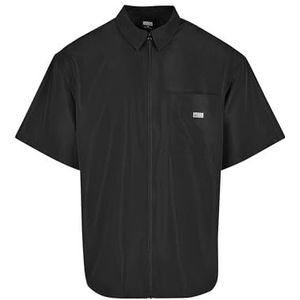 Urban Classics Heren-gerecycled nylon shirt, zwart, 5XL, zwart, 5XL