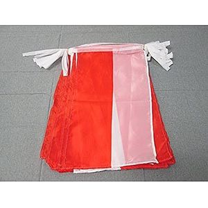 Polen 12 meter BUNTING Vlag 20 vlaggen 45x30 cm - Poolse STRING vlaggen 30 x 45 cm - AZ FLAG