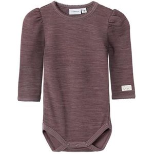 NAME IT NBFWYLA Wool/VIS LS XXIII romper voor babymeisjes, gewei, 80