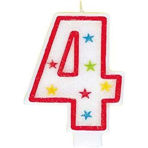 Cijferkaars voor verjaardag Nummer 4 sterren