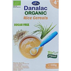 Danalac Ecologische kindergraan zonder suiker Vlokken voor baby's, verpakking 1-200 g (Rijstvlokken)