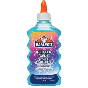 Elmer's PVA glitterlijm, blauw, 177 ml, uitwasbaar en kindvriendelijk, geweldig om knutselen
