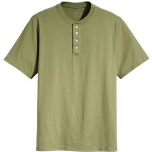 Levi's Heren Ss 3 Button Henley-overhemd, bluish olive, L